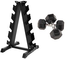 HALTERE HEXAGONAL FITVIDS ENVOLTO EM BORRACHA COM RACK 25 LB PAR 7009130 - PRETO comprar usado  Enviando para Brazil