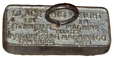 PESO DE MÁQUINA DE ESTÊNCIL VINTAGE ~ MASSA CAMBRIDGE ~ 1,6 LIBRAS/4,25" ~ MEADOS DO SÉCULO comprar usado  Enviando para Brazil
