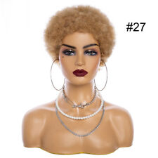 Perucas afro encaracoladas afro naturais cabelo humano curto loiro escuro #27 para mulheres , usado comprar usado  Enviando para Brazil