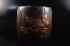 F4066: Laca de madeira japonesa padrão de laca dourada CHACOAL BRAZIER, usado comprar usado  Enviando para Brazil