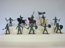 Marx Conjunto Completo de 10 Cavaleiros Verdes Metálicos HTF com Raro Cavalo de Cavaleiro Marrom comprar usado  Enviando para Brazil