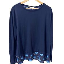 Suéter feminino Loft mídia mista azul marinho floral costas divididas tamanho XL, usado comprar usado  Enviando para Brazil