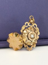 18ct Edwardian Locket Antique French 18K Gold Locket with Glass partition comprar usado  Enviando para Brazil