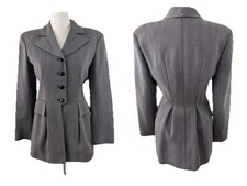 Blazer Valentino Boutique tamanho 8 jaqueta cinza ajustado lã vintage Itália comprar usado  Enviando para Brazil