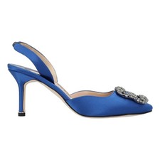 Czółenka Manolo Blahnik Hangisli Slingback 85Mm Niebieskie na sprzedaż  PL