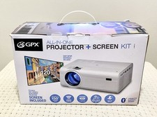 "Kit de proyector y pantalla DLP todo en uno GPX pantalla de 120"" con caja, control remoto, #PJ308VP" segunda mano  Embacar hacia Mexico