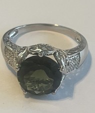 Moldavite silver ring for sale  Clearlake