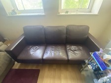 Brown seater leather for sale  SWANSEA