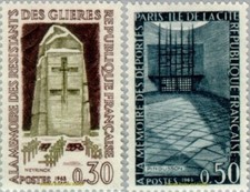 EBS França 1963 - Resistência - Cemitério de Heróis - Deportados - YT 1380-1381 MNH** comprar usado  Enviando para Brazil