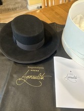 Chapéu bolero preto de feltro de lã original Agnoulita, interior é 8 x 6,5” comprar usado  Enviando para Brazil