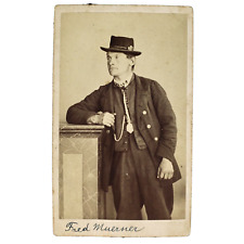 Nomeado Homem Trabalhador CDV Foto c1875 Estúdio Pedestal Cara com Relógio de Bolso B3470 comprar usado  Enviando para Brazil