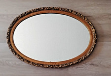 Espelho de parede oval 26"H grande vintage ornamentado dourado estilo Hollywood Regency comprar usado  Enviando para Brazil