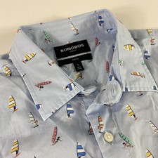 Camisa Bonobos Masculina Grande Azul Estampa Windsurfista Manga Curta Slim Fit Elástica comprar usado  Enviando para Brazil