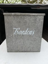 Vintage Borden Caixa de Leite Laticínios Garrafa Varanda Homem de Leite Refrigerador Galvanizado em Relevo comprar usado  Enviando para Brazil
