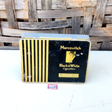 Cigarro vintage Marcovitch preto e branco Virginia caixa de metal Londres CG297, usado comprar usado  Enviando para Brazil