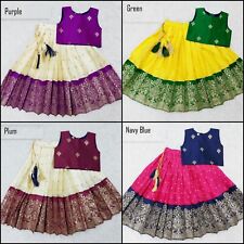 Conjunto de blusa Lehenga de seda tafetá fantasia casamento para meninas e crianças SJ-J comprar usado  Enviando para Brazil