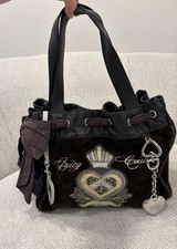 Bolsa Juicy Couture Vintage Y2K Mcbling Daydreamer Veludo Marrom/Preta comprar usado  Enviando para Brazil