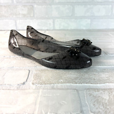Sapatilhas femininas Melissa Jason Wu jelly EUA 9 EUR 40 preto estampado enfeitado D'orsay, usado comprar usado  Enviando para Brazil