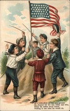 Playground patriótico infantil masculino espada luta em relevo 1900-20s PC antigo comprar usado  Enviando para Brazil