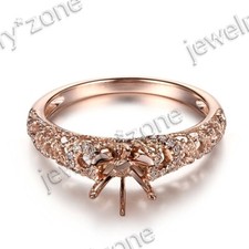 Venda de anel de casamento redondo semi-montagem joia de ouro rosa 10k sólido 6-6,5 mm comprar usado  Enviando para Brazil