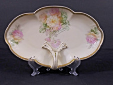 Fralda floral de porcelana cerâmica pintada à mão europeia Baviera Alemanha Wagner comprar usado  Enviando para Brazil