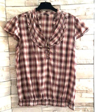 Blouse carreaux marron d'occasion  Bourg-de-Péage