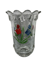 Clear vase red for sale  Troy