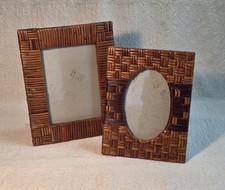 2 molduras de vime de vime vintage anos 70-80 retrô boho natural suporte livre  comprar usado  Enviando para Brazil