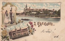 Kraków Krakow AK 1898 Litho Gruss aus - Styl Multibild Polen Polska 2504177 na sprzedaż  Wysyłka do Poland