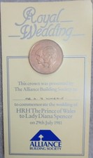 Usado, 1981 Charles & Diana Coroa Comemorativa de Casamento - Alliance Building Society comprar usado  Enviando para Brazil