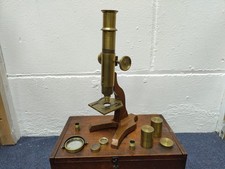 Antique brass microscope for sale  PETERBOROUGH