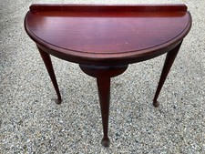 MESA LATERAL QUEEN ANNE BOWFRONT 3 PERNAS MADEIRA HALL 1920 1930 ANTIGA VINTAGE comprar usado  Enviando para Brazil