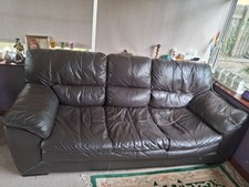 Seater black leather for sale  BRADFORD