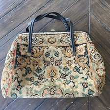 Bolsa carpete vintage feita na Bélgica alças de couro ClipClosure resistente anos 50-60’ comprar usado  Enviando para Brazil