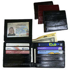 Carteira dupla de couro pele de enguia genuína para homens carteira de cartão de crédito 1 janela de identificação , usado comprar usado  Enviando para Brazil
