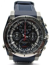 Usado, Bulova Precisionist cronógrafo masculino prata/azul marinho pulseira de borracha 98B315 Estate comprar usado  Enviando para Brazil
