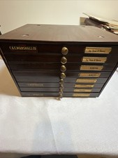 Usado, Armário antigo de peças de relógio C & E Marshall Co metal 8 gavetas comprar usado  Enviando para Brazil