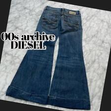 Diesel Feminino M Y2K Grunge Faux Denim Buggy Arquivo Manchado Cintura Média Lavagem Leve comprar usado  Enviando para Brazil