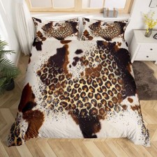 Conjunto de capa de edredom de couro bovino tamanho King patchwork estampa de pele de vaca conjunto de cama capa de edredom, usado comprar usado  Enviando para Brazil