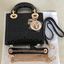 Dior black patent leather gold buckle women's bag comprar usado  Enviando para Brazil