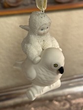 Autêntico bebê de neve montando uma coruja-Ornamento de Natal-CORREIO AÉREO-Porcelana-FRETE GRÁTIS, usado comprar usado  Enviando para Brazil