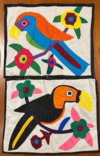 Tapeçaria de tecido Mola feita à mão Ilhas San Blas Kuna Yala Panamá (conjunto #1) comprar usado  Enviando para Brazil