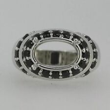 Anel de noivado semi-montagem coquetel de aniversário prata 925 EUA 7 oval 11x9 mm, usado comprar usado  Enviando para Brazil
