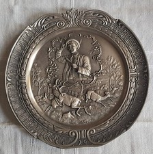 Zinnteller wandteller jagdmoti gebraucht kaufen  Alsbach-Hähnlein