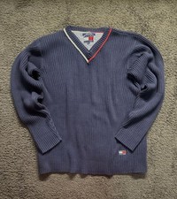 Tommy Hilfiger Pullover Sweater Size L Mens Blue V-Neck, usado comprar usado  Enviando para Brazil