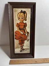 Arte vintage Jean Maio Big Eyes Girl década de 1960 arlequim comprar usado  Enviando para Brazil