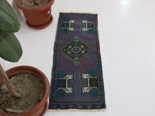 Tapete de porta vintage roxo azul-petróleo tapete pequeno lã atada à mão 1,4x3,8 pés comprar usado Tapete de porta vintage roxo azul-petróleo tapete pequeno lã atada à mão 1,4x3,8 pés comprar usado  Enviando para Brazil