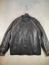 Jaqueta de ciclismo Wilsons masculina 2XL preta couro sintético motociclista moto café corrida listrada comprar usado  Enviando para Brazil
