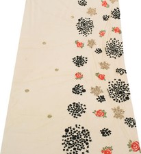 Tela artesanal multiusos con cuentas a mano de chatarra de red Sari vintage segunda mano  Embacar hacia Mexico