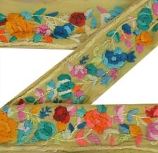 Fita Sanskriti Vintage Parsee Sari Borda Bordada à Mão Acabamento 1 Jarda Renda Creme comprar usado  Enviando para Brazil
